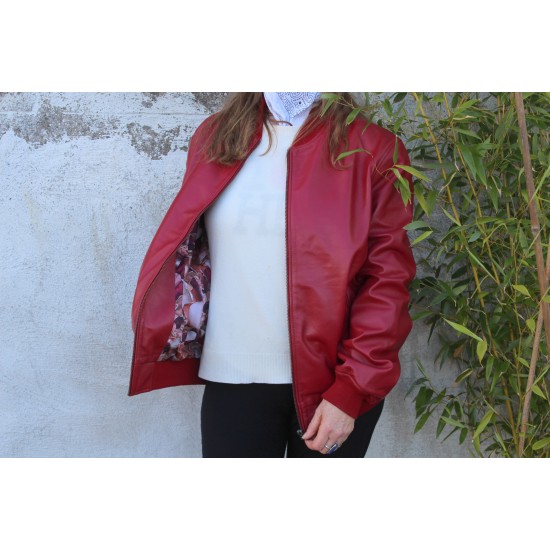 Bomber Jacket Zipped Red 
